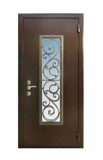 Сейф-дверь «Фантазия», дверь с ковкой и со стеклопакетом