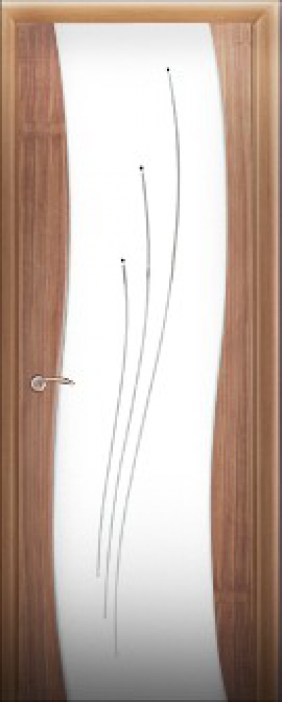 Дверь «Рио американский орех (белый триплекс со стразами)», фабрика Лучшие двери