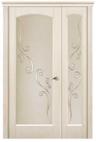 Дверь Премьера ясень америк. белый, ст. «Кружево», фабрика «Дариано»