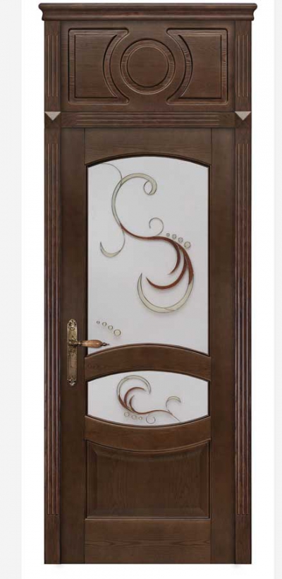 Дверь Махаон ясень америк. миндаль, стекло «Ласка», фабрика «Дариано»